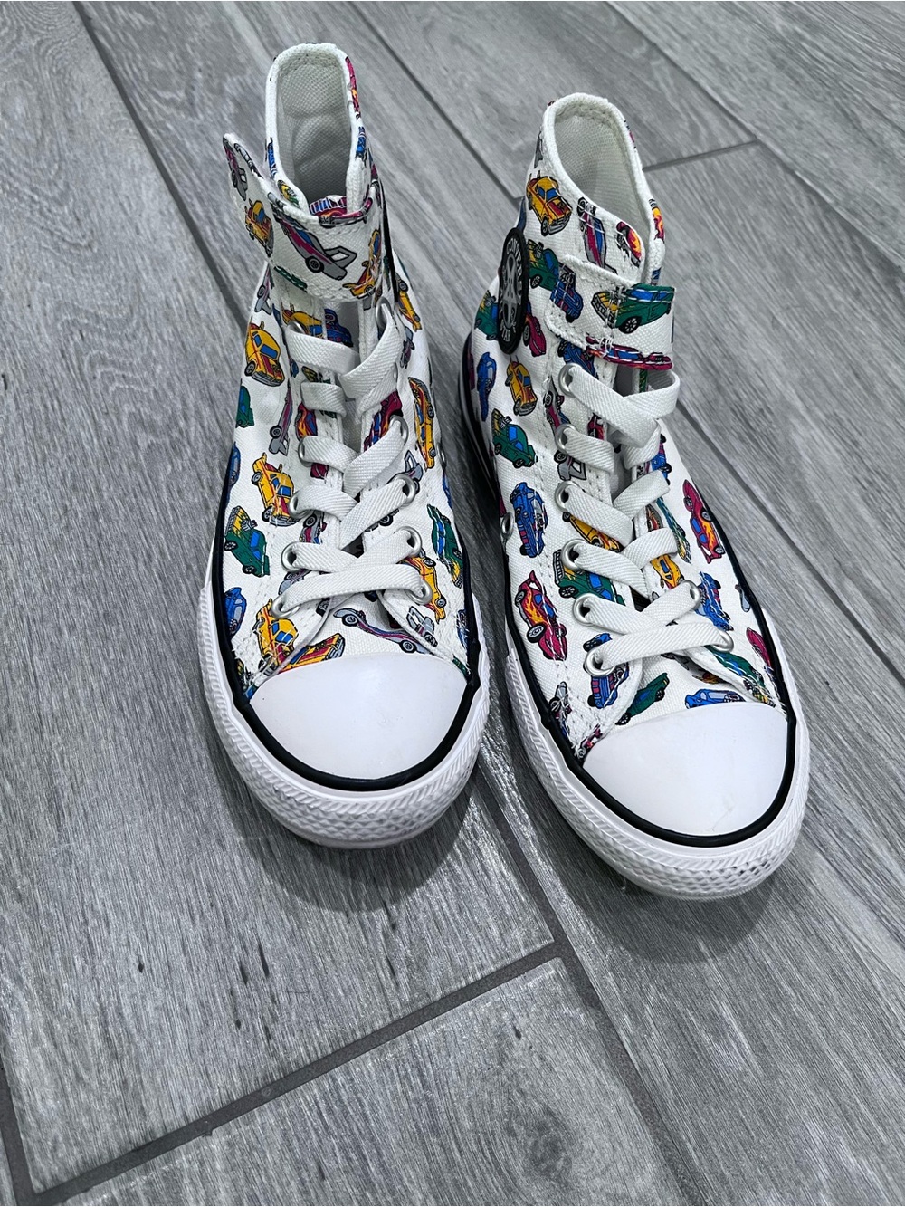 Converse Kids White/Yellow/Red Floral High Top Sneakers